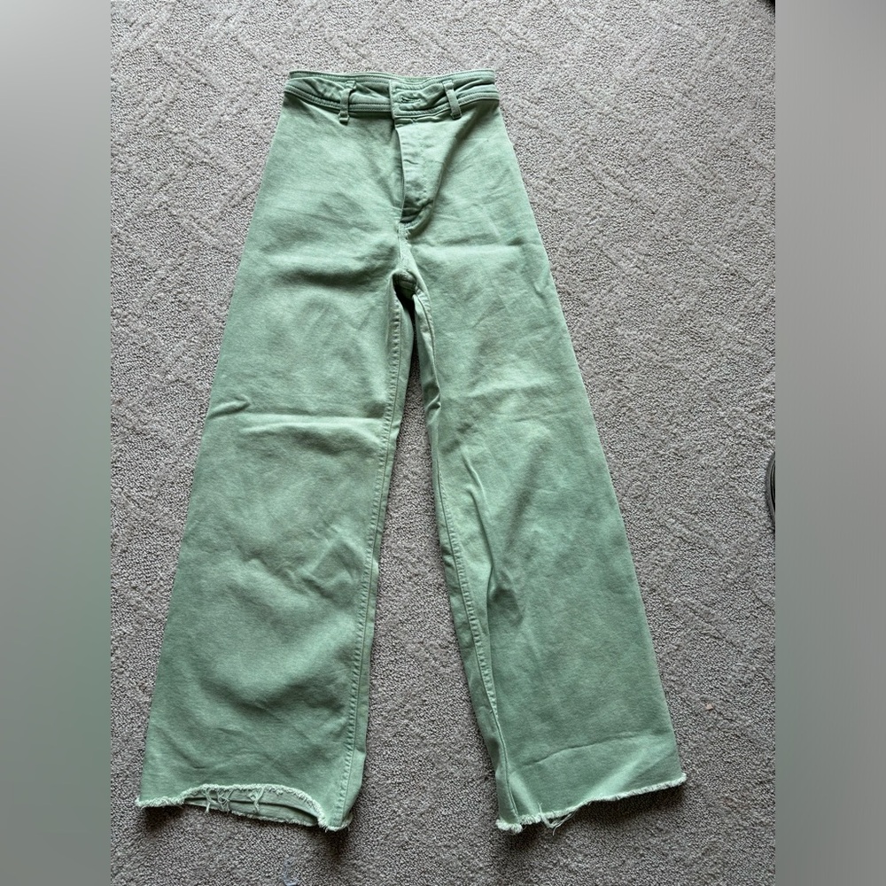 green zara jeans, size 0